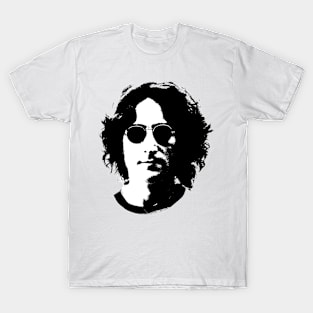 john Lennon Print on Back T-Shirt